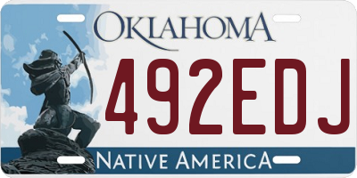 OK license plate 492EDJ
