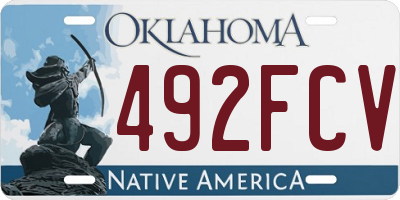 OK license plate 492FCV
