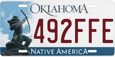 OK license plate 492FFE