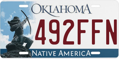 OK license plate 492FFN
