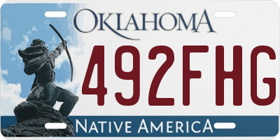 OK license plate 492FHG
