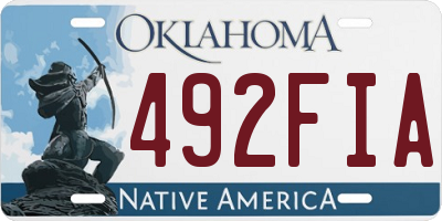 OK license plate 492FIA