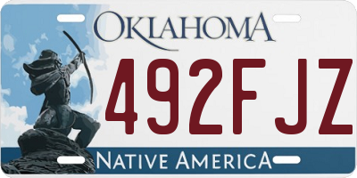 OK license plate 492FJZ