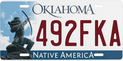 OK license plate 492FKA