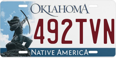 OK license plate 492TVN