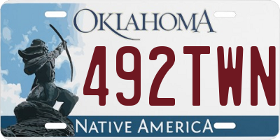 OK license plate 492TWN