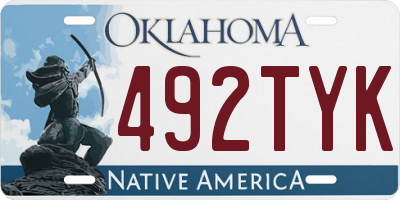 OK license plate 492TYK