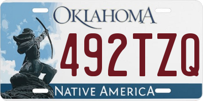 OK license plate 492TZQ