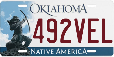 OK license plate 492VEL