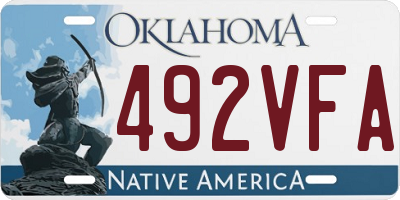 OK license plate 492VFA