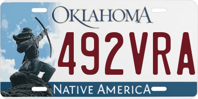 OK license plate 492VRA