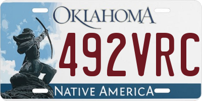 OK license plate 492VRC