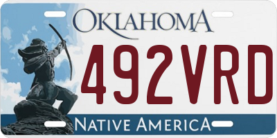 OK license plate 492VRD