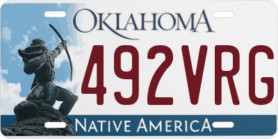 OK license plate 492VRG