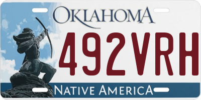 OK license plate 492VRH
