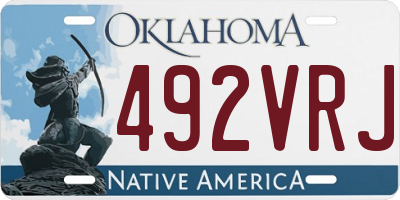 OK license plate 492VRJ