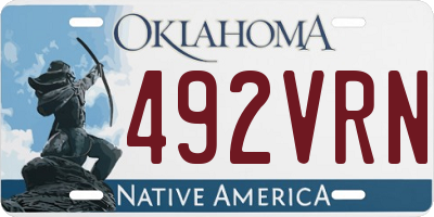 OK license plate 492VRN