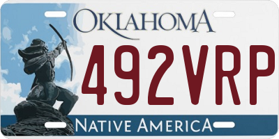 OK license plate 492VRP