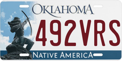 OK license plate 492VRS