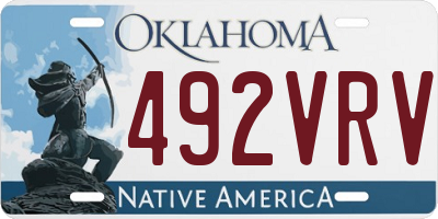 OK license plate 492VRV