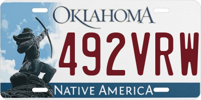 OK license plate 492VRW