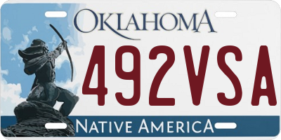 OK license plate 492VSA