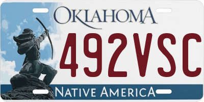 OK license plate 492VSC