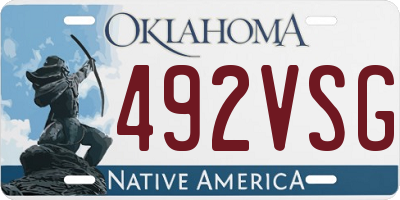 OK license plate 492VSG