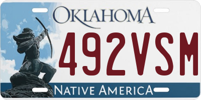 OK license plate 492VSM