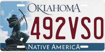 OK license plate 492VSO