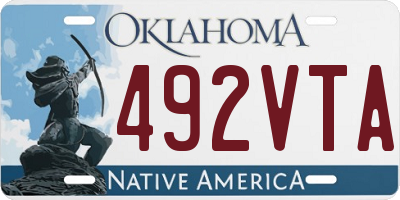 OK license plate 492VTA