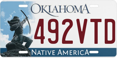 OK license plate 492VTD