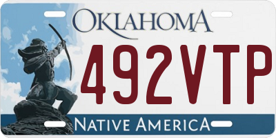 OK license plate 492VTP