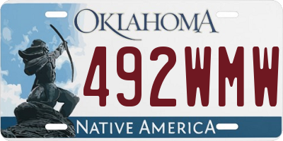 OK license plate 492WMW