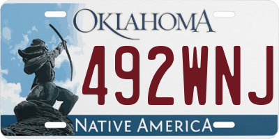 OK license plate 492WNJ
