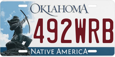 OK license plate 492WRB