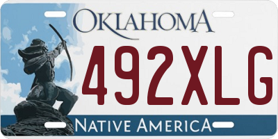 OK license plate 492XLG