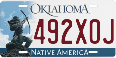 OK license plate 492XOJ