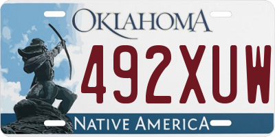 OK license plate 492XUW