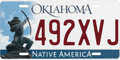 OK license plate 492XVJ