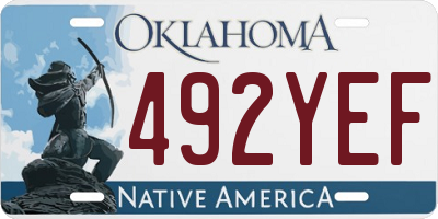 OK license plate 492YEF