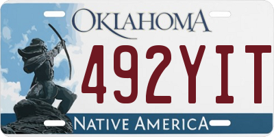 OK license plate 492YIT