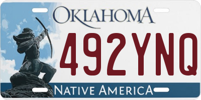 OK license plate 492YNQ