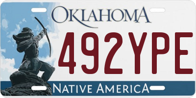 OK license plate 492YPE