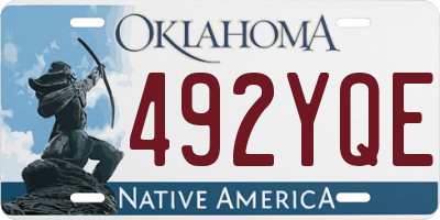 OK license plate 492YQE