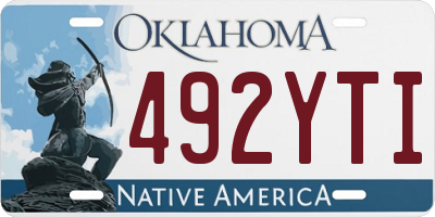 OK license plate 492YTI