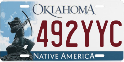 OK license plate 492YYC