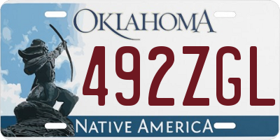 OK license plate 492ZGL