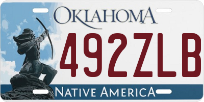 OK license plate 492ZLB