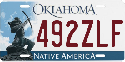 OK license plate 492ZLF
